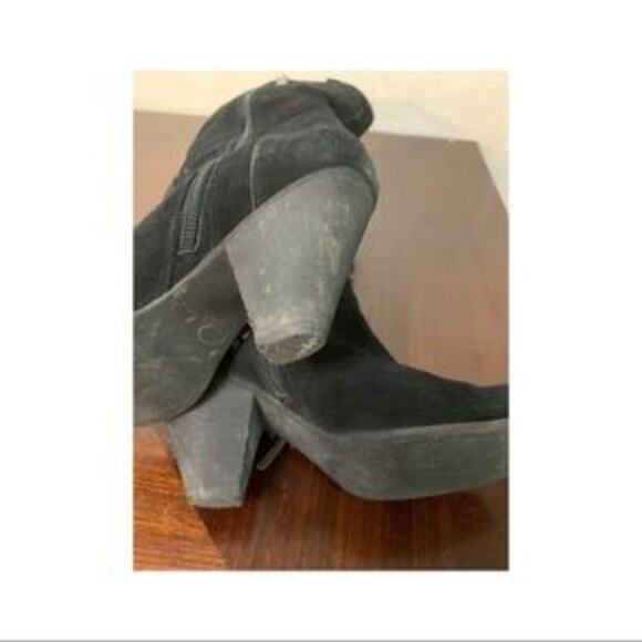 Reba Fringe Black Heeled Boots Size 7.5 - Picture 8 of 12